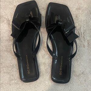 BCBGeneration Black Sandals with Elegant Bow